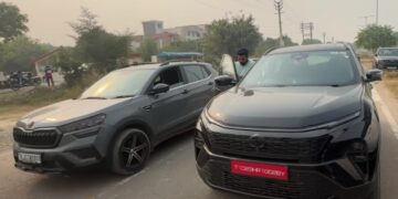 Tata Harrier Facelift vs Skoda Kushaq Drag Race