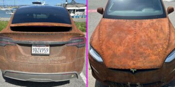 Tesla Model Y with Rust Wrap