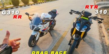 TVS Apache RTR 310 vs BMW G310 RR Drag Race