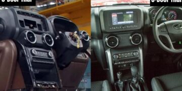 5-door mahindra thar vs 3-door mahindra thar touchscreen unit