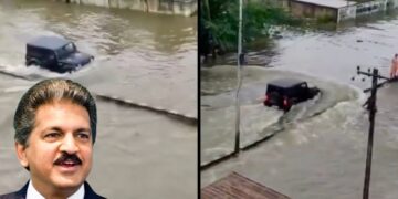 Anand Mahindra Thar Tweets on Chennai Cyclone and Flood, Calls Thar an Amphibious Creature.