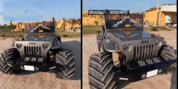 Fully Electric Willys Jeep with Monster Tyres