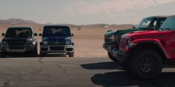 Ford Bronco vs Mercedes G-Wagon vs Land Rover Defender vs Jeep Wrangler vs Lamborghini Gallardo Drag Race