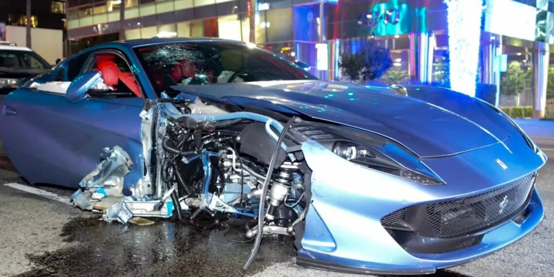 Michael B Jordan Crashes Ferrari