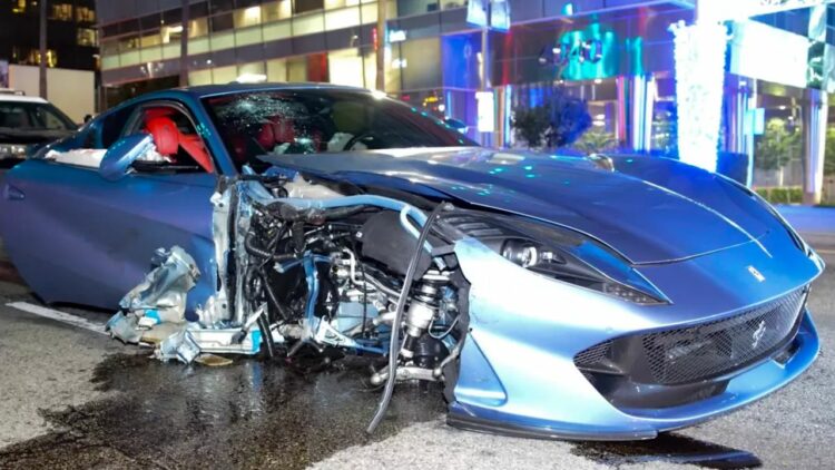 Michael B Jordan Crashes Ferrari