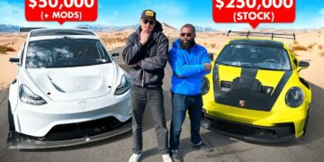 Tesla Model 3 vs Porsche GT3 RS Drag Race