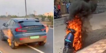 Volvo C40 Recharge Ola S1 Pro Fire Incident