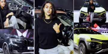 Gul Panag Shows Mahindra SUVs at Bharat Mobility Expo 2024