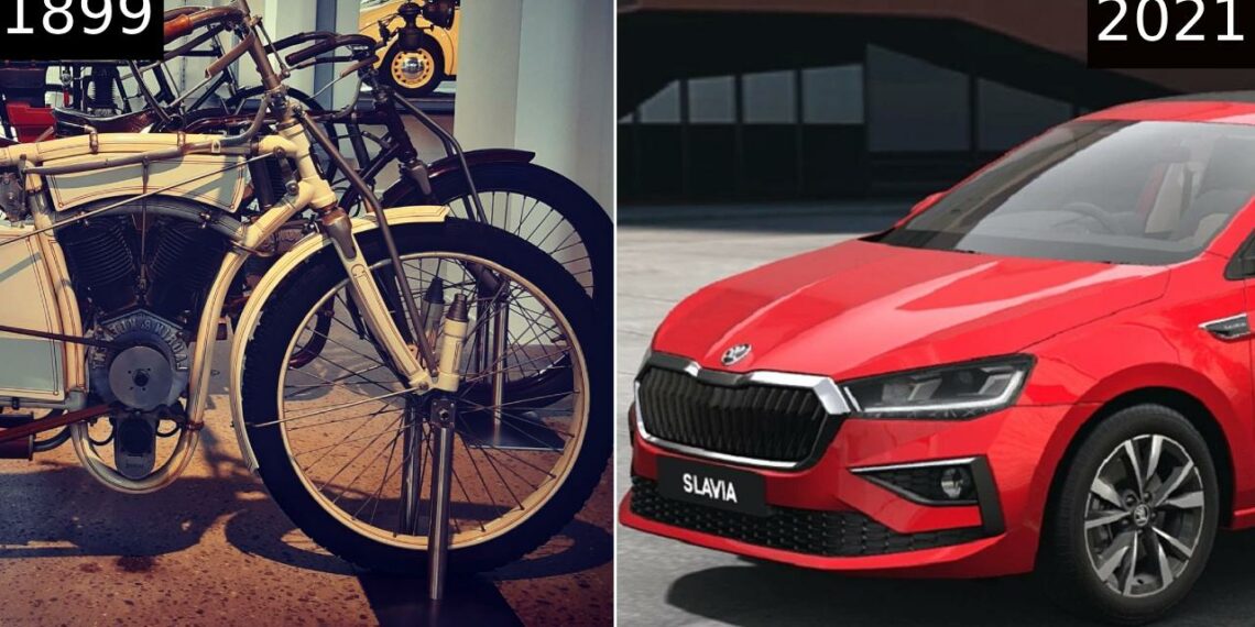 1899 Skoda Slavia Motorcycle Vs 2021 Skoda Slavia Sedan