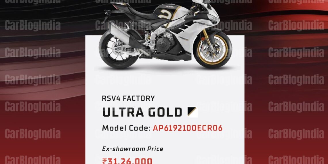 2024 Aprilia Rs4 Factory Ultra Gold Ex showroom Price