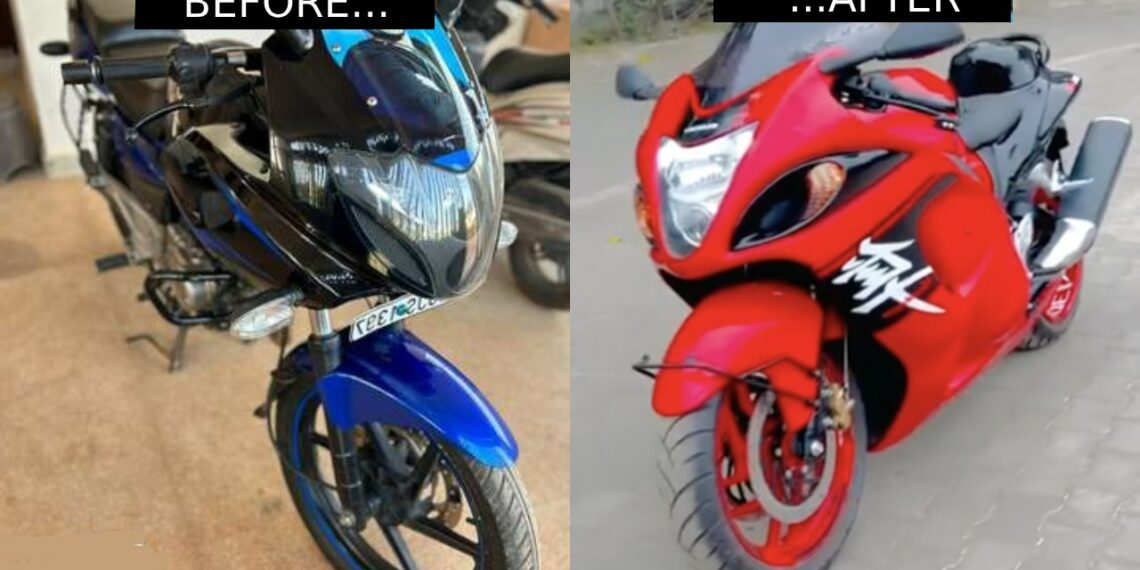 Bajaj Pulsar 220 Modified to Suzuki Hayabusa