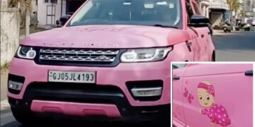 Range Rover Pink Wrap Daughter's Birth