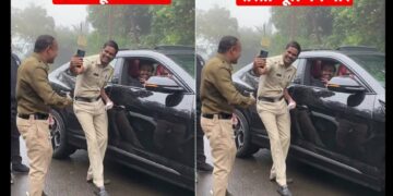 Kartik Aaryan in Lamborghini Urus with Police