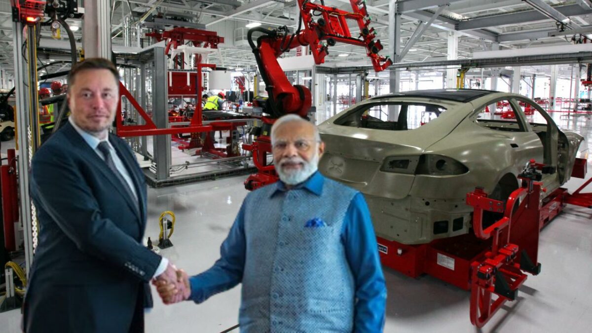 Narendra Modi Elon Musk Tesla Manufacturing Plant