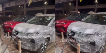 Tata Curvv Ev Spotted Charging with Punch Ev