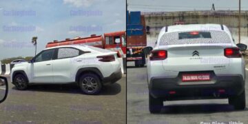 Citroen Bassalt Coupe SUV Side Rear Spy Pic-