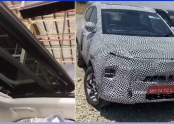 New Tata Nexon Spied with Panoramic Sunroof