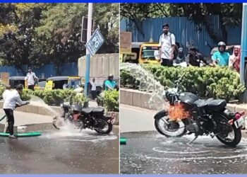 Royal Enfield Bullet Catches Fire