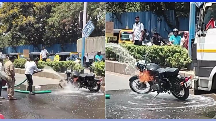 Royal Enfield Bullet Catches Fire