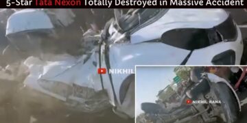 5 star Tata Nexon Cut into Half in Accident