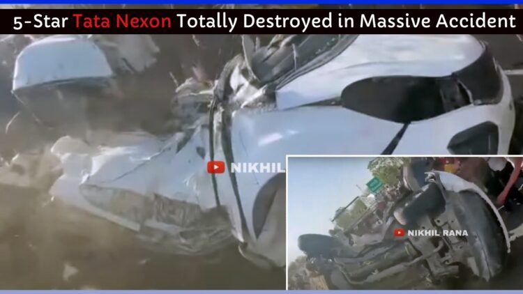 5 star Tata Nexon Cut into Half in Accident