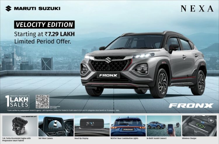 Maruti Fronx Velocity Edition Starts at Rs 729 Lakh