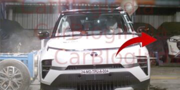 Nissan Magnite Spotted at Bharat NCAP Testing Centre during test of Tata Punch