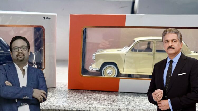 Pratap Bose Gifts Hm Ambassador Scale Models to Anand Mahindra