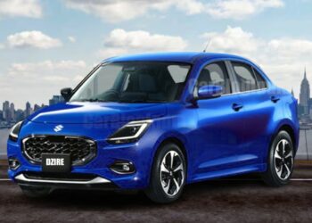 2024 Maruti Suzuki Dzire Rendering - Front Three Quarters