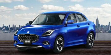 2024 Maruti Suzuki Dzire Rendering   Front Three Quarters