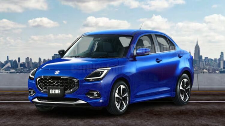 2024 Maruti Suzuki Dzire Rendering Front Three Quarters