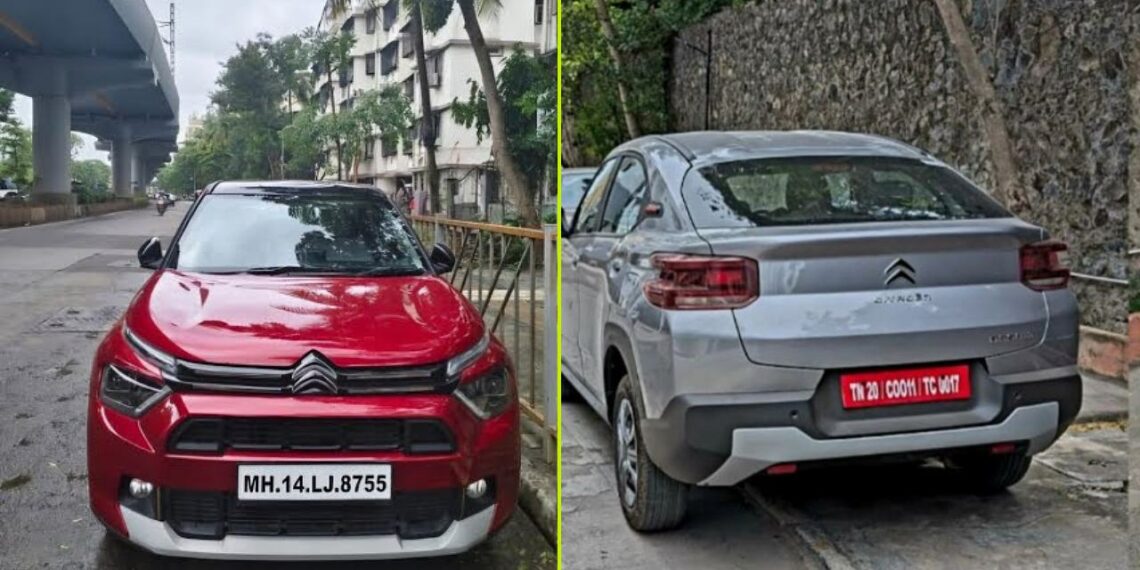 Clear Look at Red and Grey Citroen Basalt