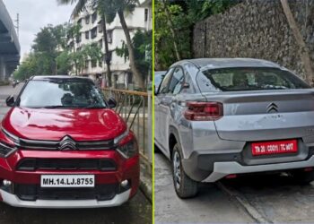 Clear Look at Red and Grey Citroen Basalt