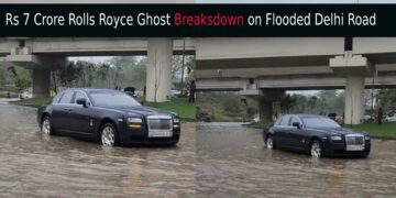 Rolls Royce Ghost Breakdown on Flooded Delhi Road