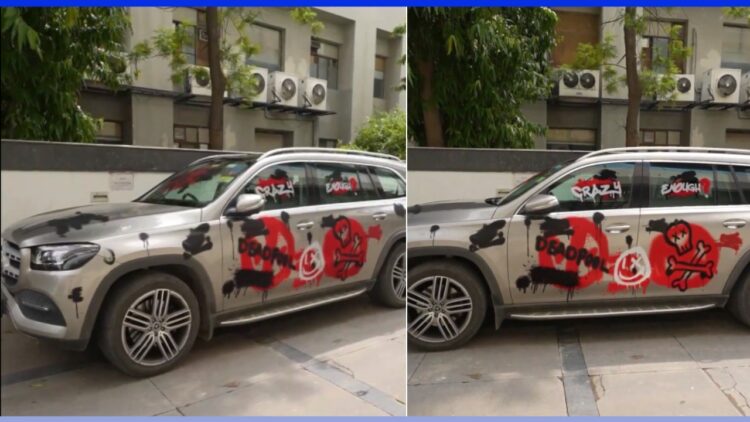 Aman Guptas Mercedes benz Gls with Graffiti