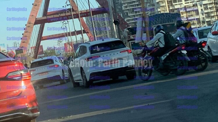 Skoda Enyaq Iv Spied Mumbai Rear Three Quarters