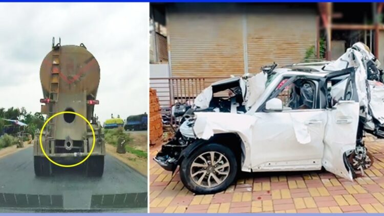 Mahindra Scorpio N Breaks in Half After Collision with Truck