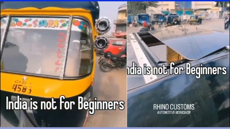 Man Installs Sunroof in Auto Rickshaw