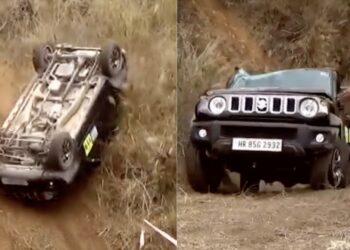 Maruti Jimny Rolls Over Rally Stage