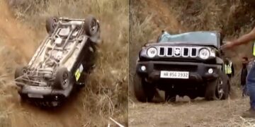 Maruti Jimny Rolls Over Rally Stage