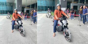 Bhavish Aggarwal Test Rides Ola Electric Bike