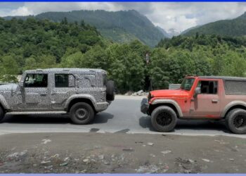 Mahindra Thar ROXX Seen with 3-Door Thar