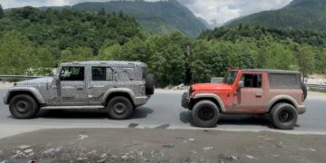 Mahindra Thar Roxx Seen with 3 door Thar