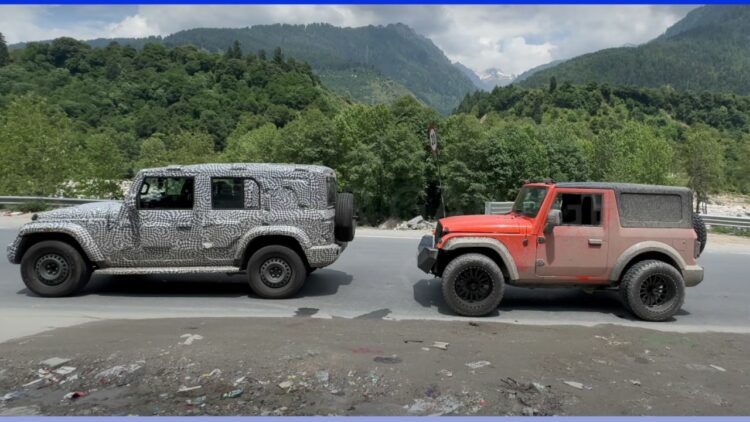 Mahindra Thar Roxx Seen with 3 door Thar