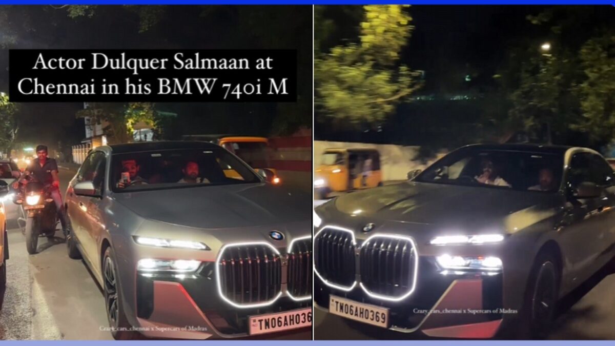 Dulquer Salmaan Seen in Chennai Driving his BMW 740i M Sport