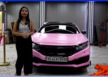 Modified Honda Civic Barbie Pink Wrap