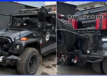 Mahindra Thar with 6 Wheels