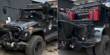 Mahindra Thar with 6 Wheels