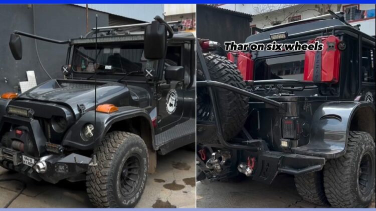 Mahindra Thar with 6 Wheels