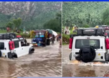 Maruti Jimny Rescues Loaded Tractor From River